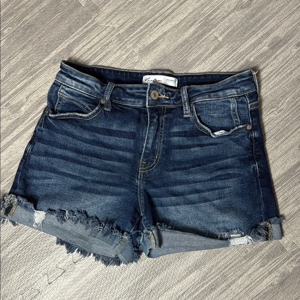 KanCan Blue Jean Shorts with Distressed Hem Size 27
